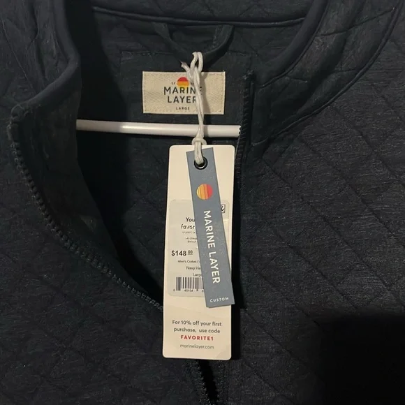 Marine Layer Corbet Full Zip Jacket Navy Heather, NWT - Picture 4 of 7